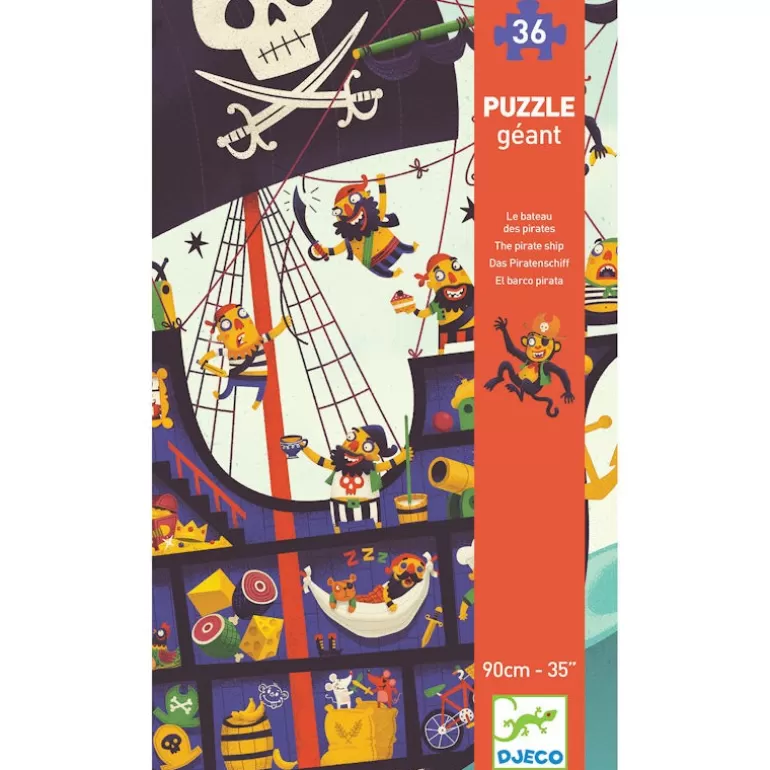Djeco Puzzle Djeco<Le Bateau Des Pirates, Puzzle Geant 36 Pcs 7129