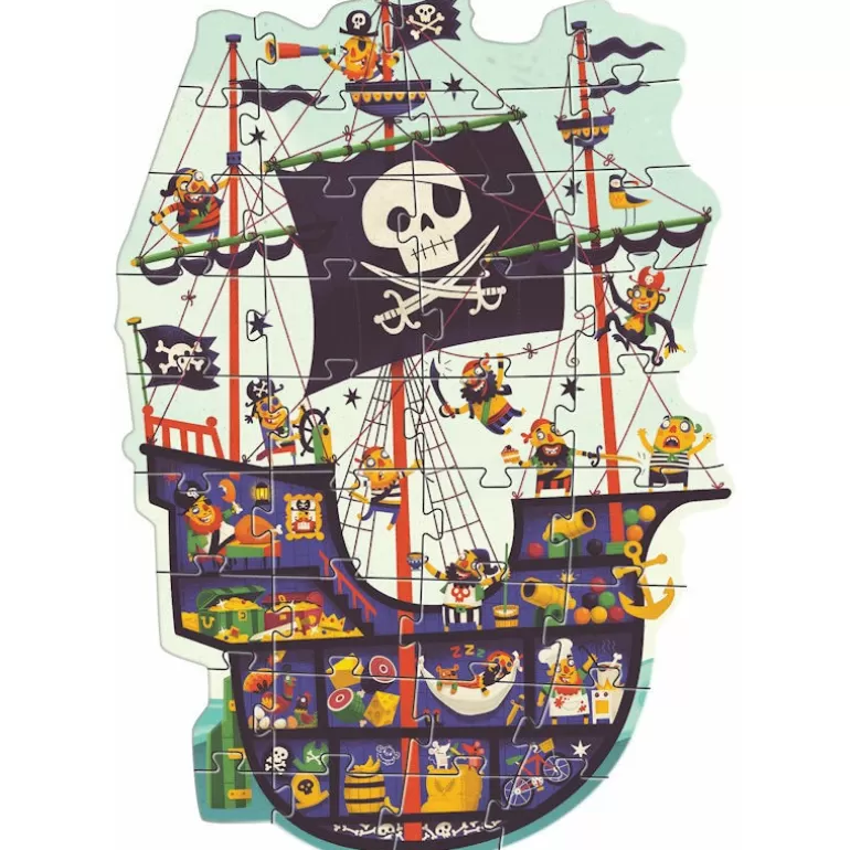 Djeco Puzzle Djeco<Le Bateau Des Pirates, Puzzle Geant 36 Pcs 7129