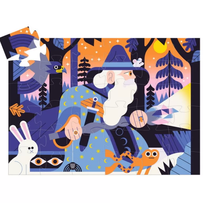 Djeco Puzzle Djeco<Le Magicien Au Sceptre De Cristal, Puzzle 36 Pcs Silhouette 7299