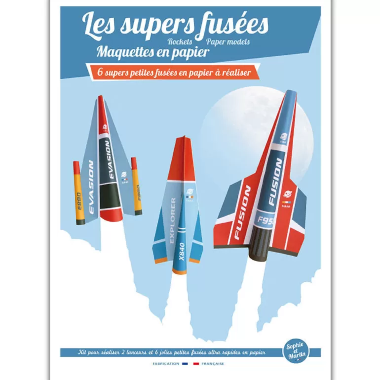 Sophie et Martin Jeux Loisirs Créatifs Fabriqués En France<Les Supers Fusees, Maquettes En Papier ''