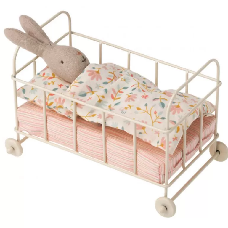 Maileg Maison De Poupee En Bois<Lit Bebe En Metal Blanc Pour Souris