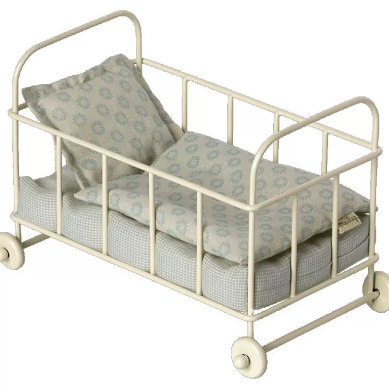 Maileg Maison De Poupee En Bois<Lit Bebe En Metal Blanc Pour Souris