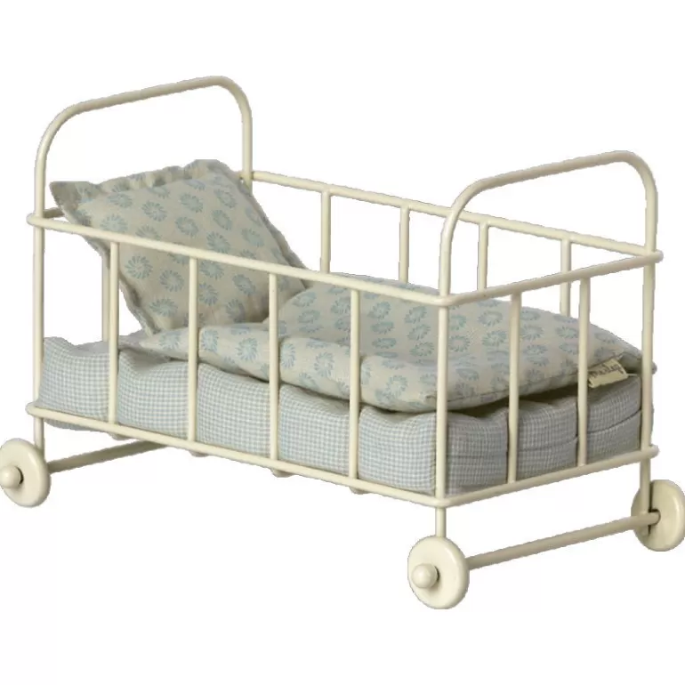 Maileg Maison De Poupee En Bois<Lit Bebe En Metal Blanc Pour Souris