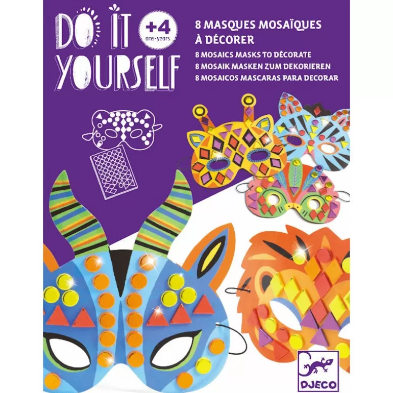 Djeco Décoration Enfants<Masques Mosaïques A Décorer "Animaux De La Jungle" Diy 7900