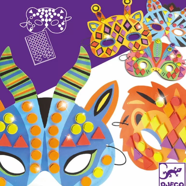 Djeco Décoration Enfants<Masques Mosaïques A Décorer "Animaux De La Jungle" Diy 7900