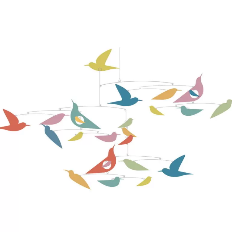 Djeco Little Big Room By Djeco<Mobile En Papier "Des Oiseaux MultiColorés" 4375 Collection Katsumi Komagata
