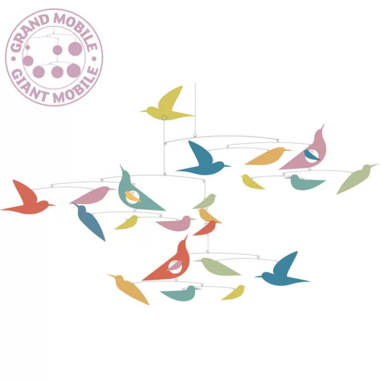 Djeco Little Big Room By Djeco<Mobile En Papier "Des Oiseaux MultiColorés" 4375 Collection Katsumi Komagata