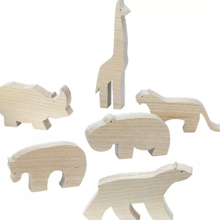 VILAC Jouets D'éveil, Hochets<Pack Figurines D'Animaux En Bois De Pompon, 9103