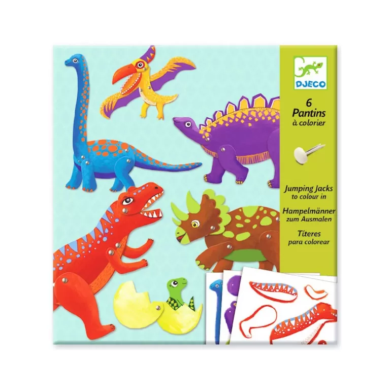Djeco Bricolage Enfant<Petits Pantins A Colorier Dino 9680