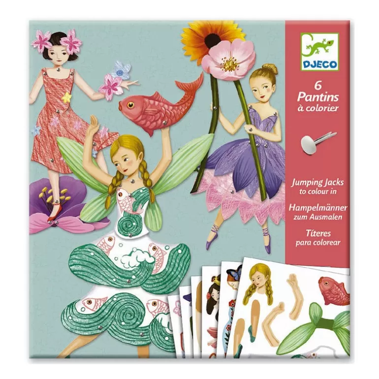 Djeco Bricolage Enfant<Petits Pantins A Colorier "Fees" 9654