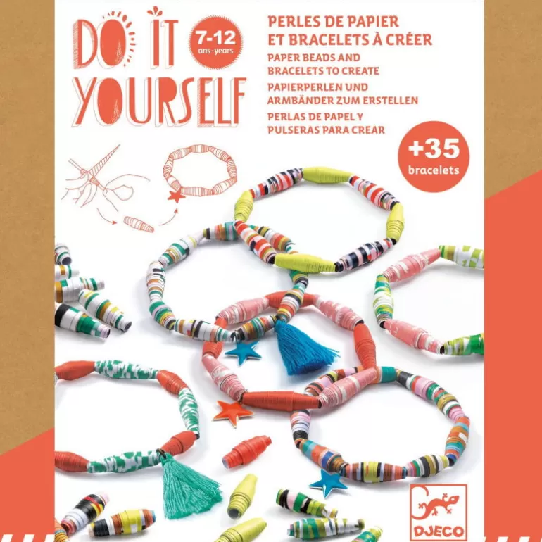 Djeco Perles, Savons, Bougies<Pop Et Acidules Perles De Papier Et Bracelets A Creer Diy 7971