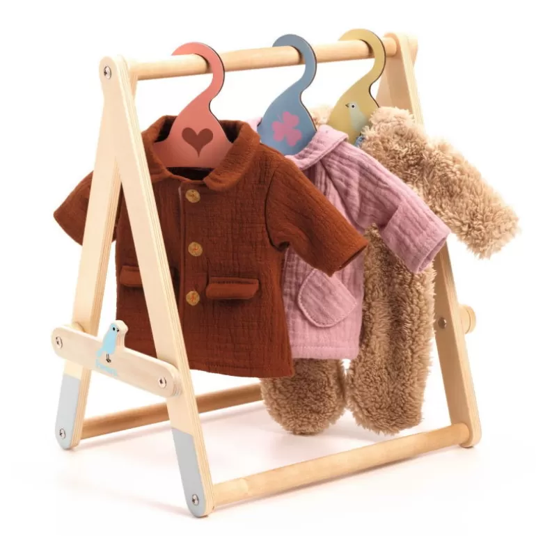Djeco Poupées, Peluches<Portant Vetements & 3 Cintres, Accessoire Pour Poupee Pomea De 7861