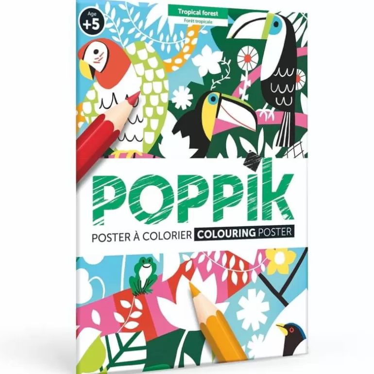 POPPIK Jeux, Puzzles Et Stickers Poppik<Poster A Colorier "Foret Tropicale"