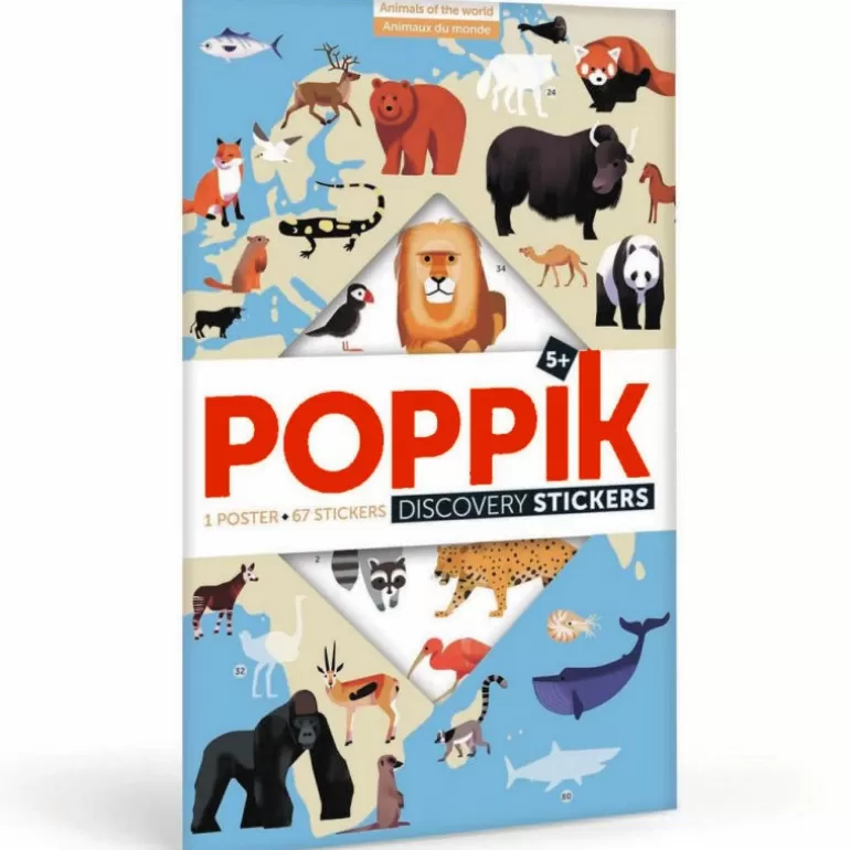 POPPIK Jeux, Puzzles Et Stickers Poppik<Poster En Stickers "Animaux Du Monde"