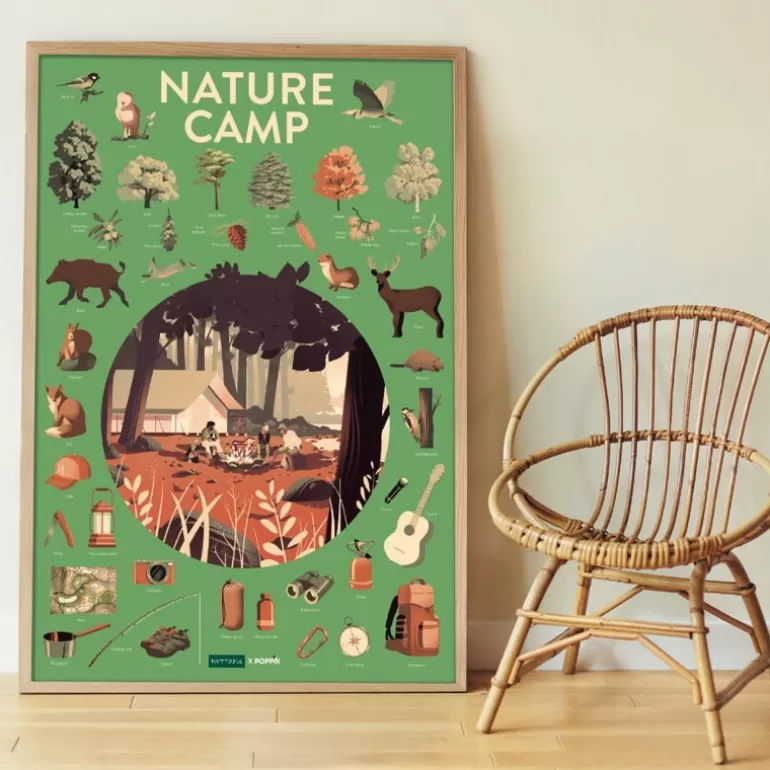 POPPIK Jeux, Puzzles Et Stickers Poppik<Poster En Stickers "Camping Nature"