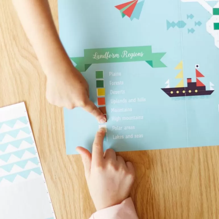 POPPIK Jeux, Puzzles Et Stickers Poppik<Poster En Stickers "Carte Du Monde"
