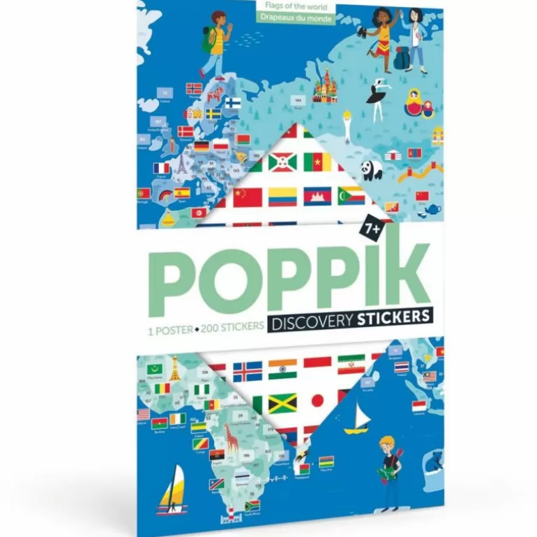 POPPIK Jeux, Puzzles Et Stickers Poppik<Poster En Stickers "Drapeaux Du Monde"