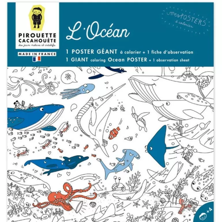 PIROUETTE Cacahouète Jeux Pirouette Cacahouète<Poster Geant A Colorier 'L'Ocean'