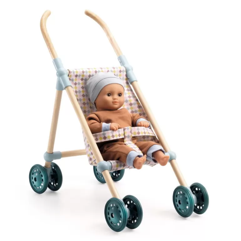 Djeco Poupées, Peluches<Poussette En Bois "Little Cubes" Accessoire Pour Poupee Pomea De 7843