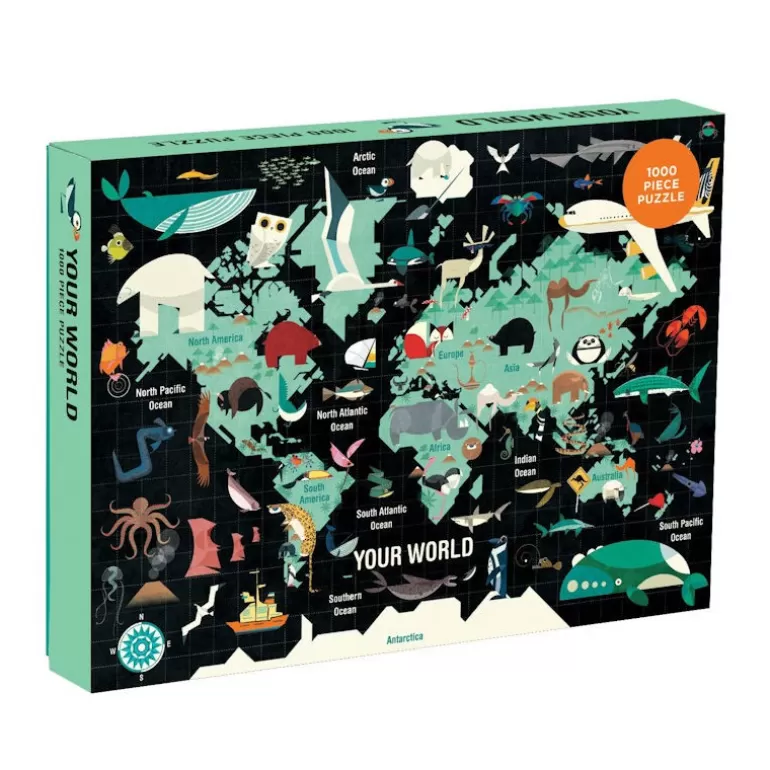 Mudpuppy Puzzles Dès 8 Ans, 500 Pcs Et +<Puzzle 1000 Pcs 'Le Monde'