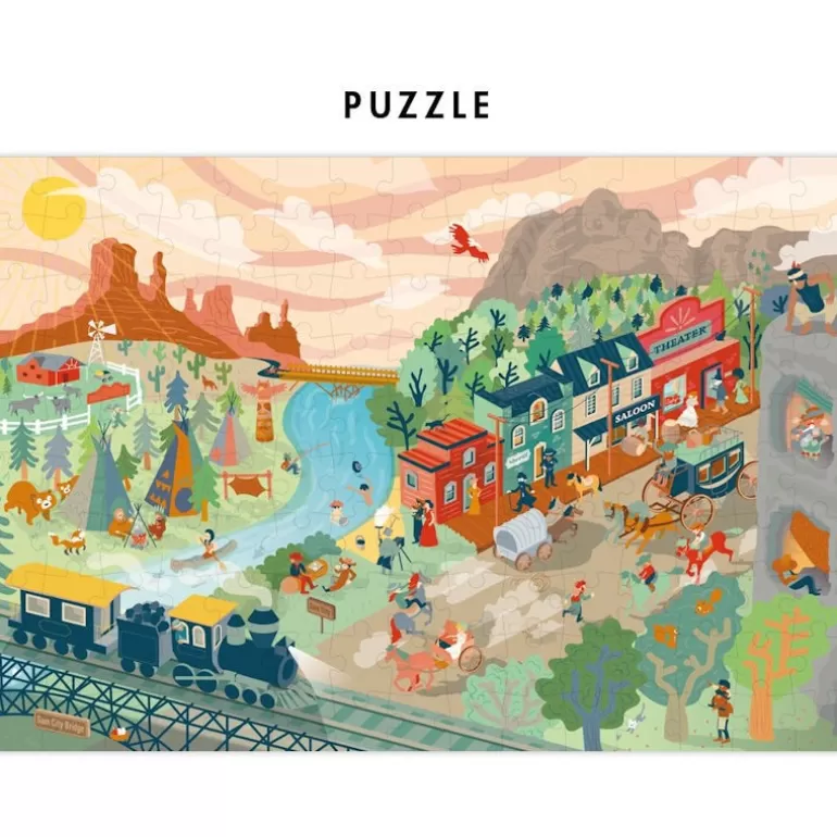 PIROUETTE Cacahouète Jeux Pirouette Cacahouète<Puzzle A Remonter Le Temps 'Far-West'
