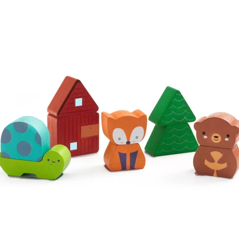 Djeco Puzzle Djeco<Puzzle D'Encastrement Et Jeu De Construction "Puzz & Match Rainbow" 1078