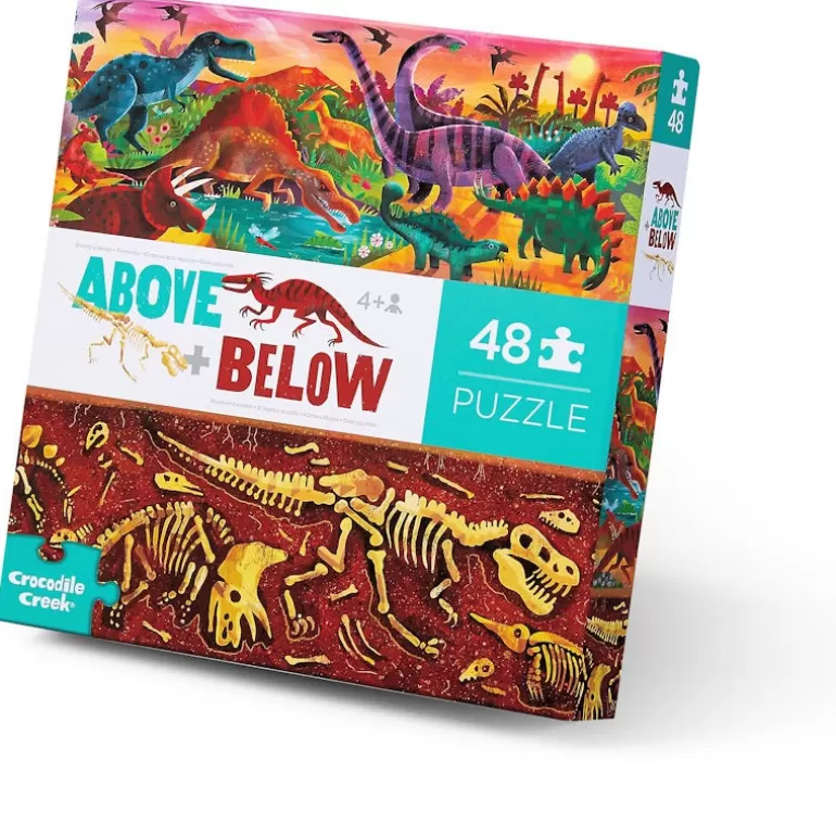 Crocodile Creek Puzzles Dès 5 Ans, 54 Pcs<Puzzle Dessus-Dessous 'Le Monde Des Dinosaures' 48 Pcs