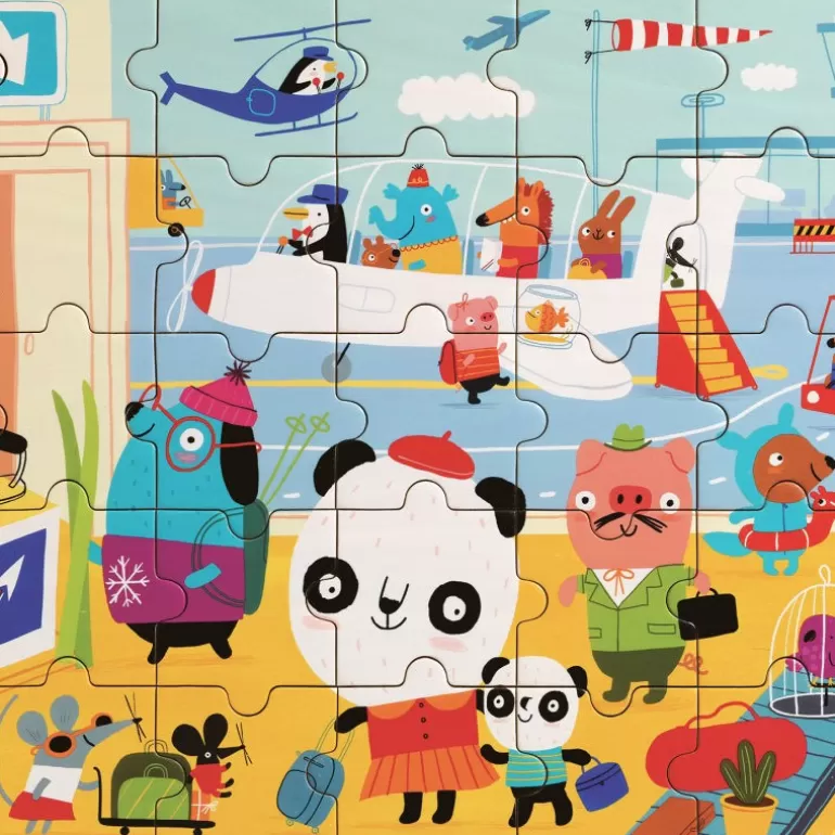 Djeco Puzzle Djeco<Puzzle En Bois 'Puzzlo Aeroport' 35 Pcs 1818