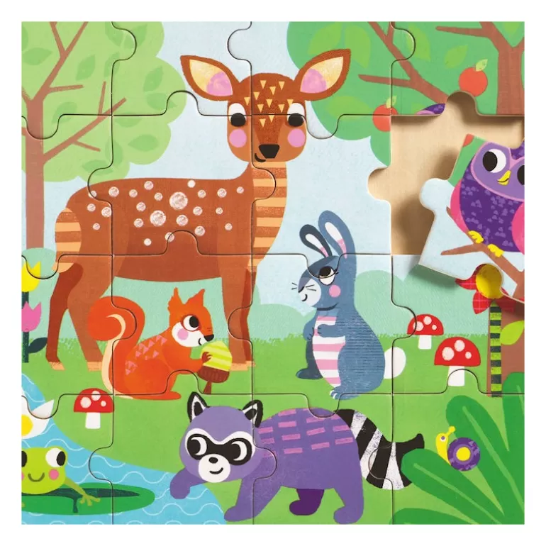 Djeco Puzzle Djeco<Puzzle En Bois 'Puzzlo Foret' 16 Pcs 1812