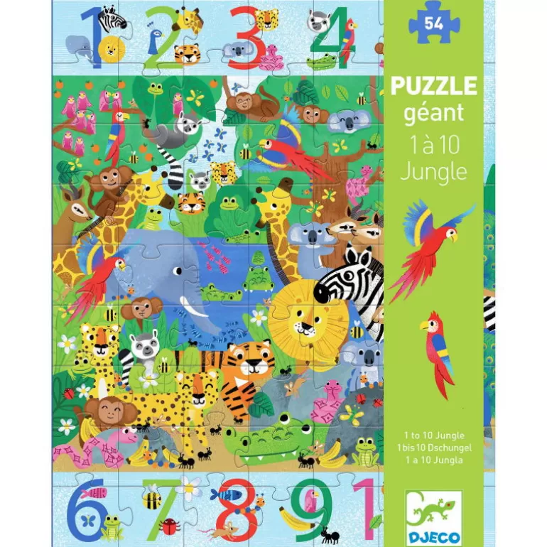 Djeco Puzzle Djeco<Puzzle Geant "1 A 10 Jungle" 54 Pcs 7148