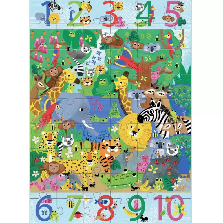 Djeco Puzzle Djeco<Puzzle Geant "1 A 10 Jungle" 54 Pcs 7148
