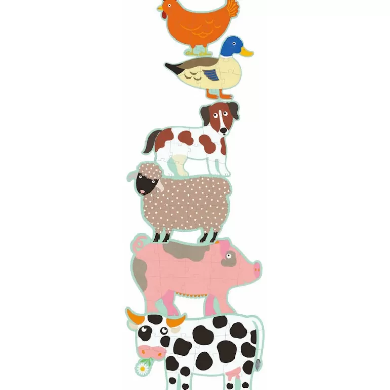 Djeco Puzzle Djeco<Puzzle Geant 'Honore & Ses Amis' 9, 12 Et 15 Pcs 7112