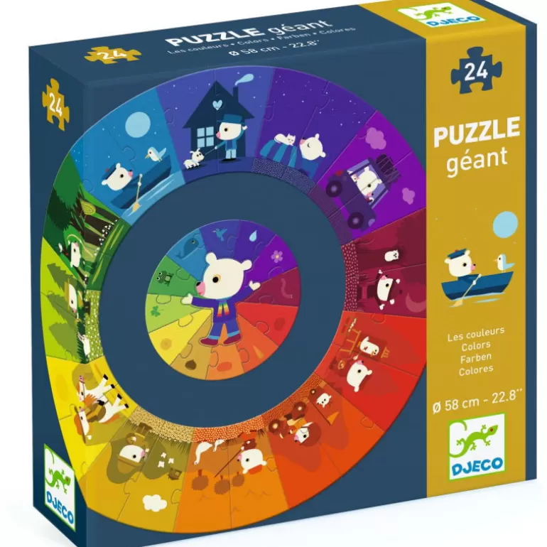 Djeco Puzzle Djeco<Puzzle Geant 'Les Couleurs' 24 Pcs + 13 7017
