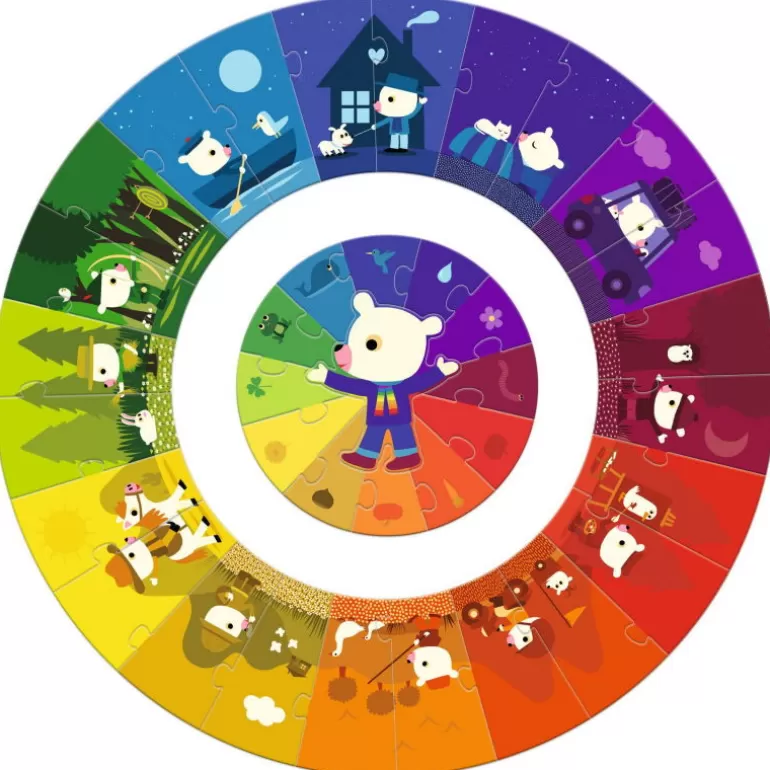 Djeco Puzzle Djeco<Puzzle Geant 'Les Couleurs' 24 Pcs + 13 7017
