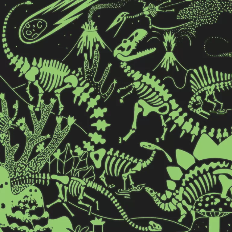 Mudpuppy Puzzles Dès 8 Ans, 500 Pcs Et +<Puzzle Qui Brille Dans Le Noir "Dinosaures" 500 Pcs