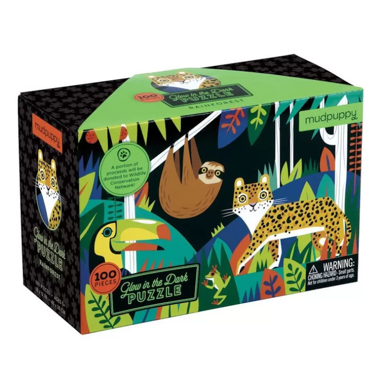 Mudpuppy Puzzles Dès 6 Ans, 100 Pcs<Puzzle Qui Brille Dans Le Noir 'Foret Tropicale' 100 Pcs