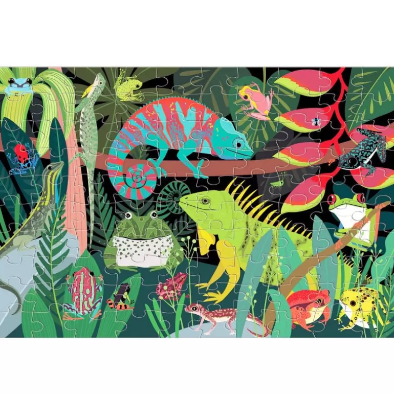 Mudpuppy Puzzles Dès 6 Ans, 100 Pcs<Puzzle Qui Brille Dans Le Noir 'Grenouilles Et Lezards' 100 Pcs