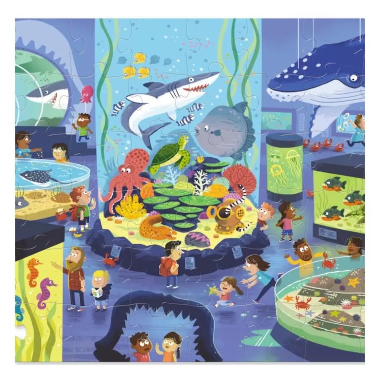 Crocodile Creek Puzzles Dès 5 Ans, 54 Pcs<Puzzle Une Journee Au Musee 'Aquarium' 48 Pcs