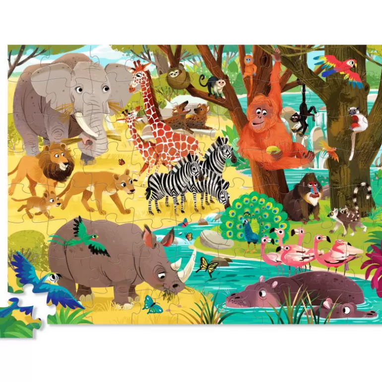 Crocodile Creek Puzzles Dès 5 Ans, 54 Pcs<Safari Sauvage, Puzzle 72 Pcs Silhouette