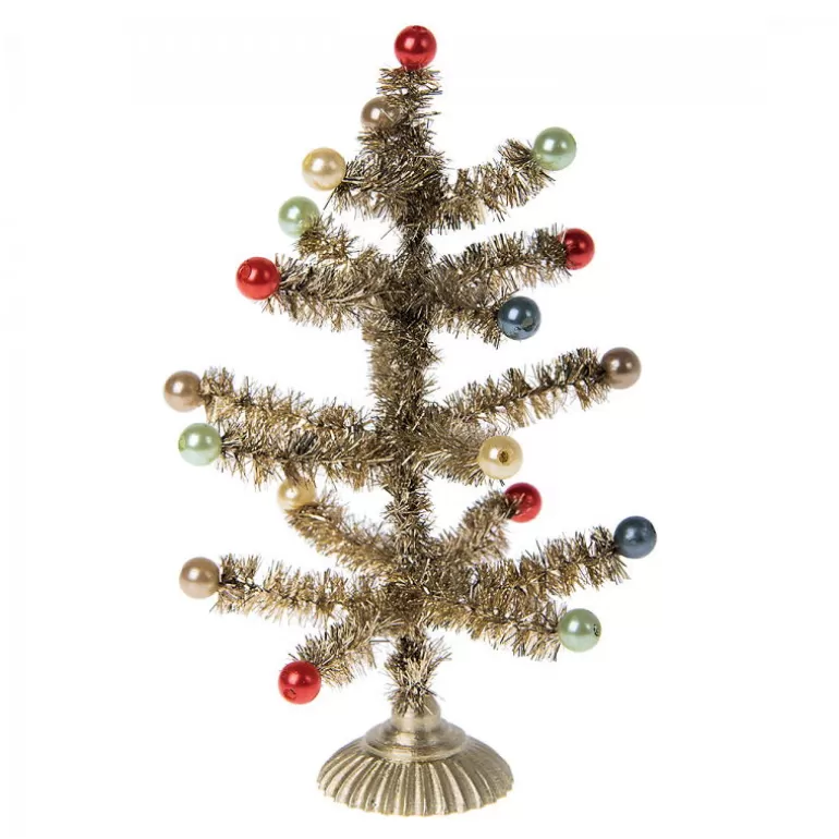 Maileg Maison De Poupee En Bois<Sapin De Noel Dore Pour Souris