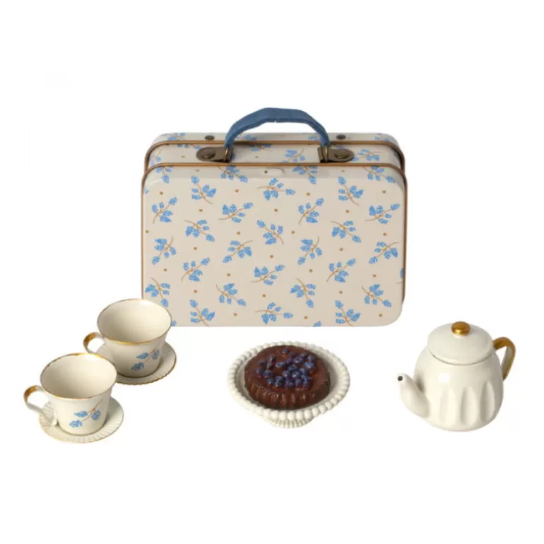 Maileg Maison De Poupee En Bois<Service A The "Plaisir De L'Apres-Midi - Bleu Madelaine" Pour Souris