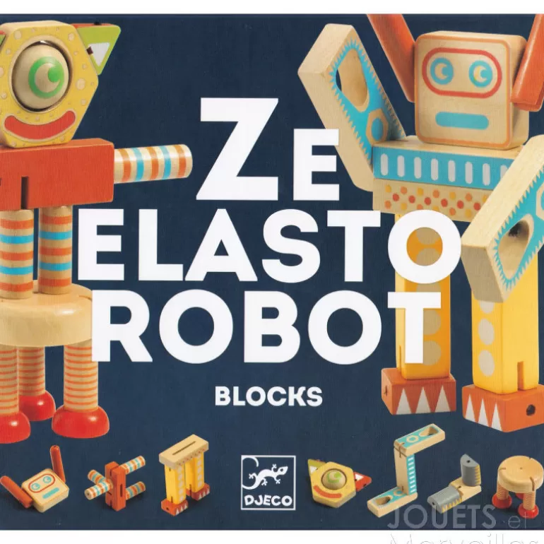 Djeco Jeux De Construction<Ze Elastorobot, Jeu De Blocs En Bois Pour Construire Des Robots 6435